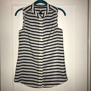 J. Crew Stripe Sleeveless Top in Navy